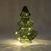Anna's Collection Kerstboompje glas groen met verlichting - D 15,5 x H 24 cm - afbeelding 3