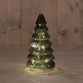 Anna's Collection Kerstboompje glas groen met verlichting - D 9 x H 18,5 cm - afbeelding 2