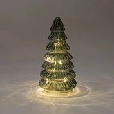 Anna's Collection Kerstboompje glas groen met verlichting - D 9 x H 18,5 cm - afbeelding 3