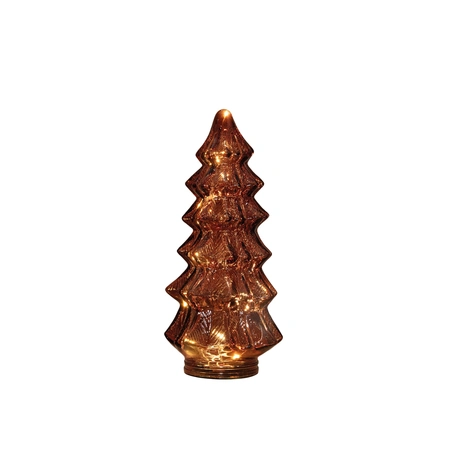 Anna's Collection Kerstboompje glas LED - B13,5xH26cm Bordeaux - afbeelding 1