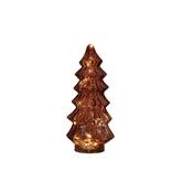 Anna's Collection Kerstboompje glas LED - B13,5xH26cm Bordeaux - afbeelding 1