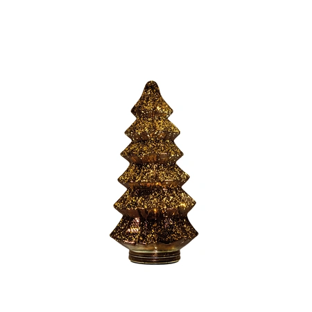 Anna's Collection Kerstboompje glas LED - B13,5xH26cm Metallic brons - afbeelding 1