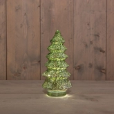 Anna's Collection Kerstboompje glas LED - B13,5xH26cm Metallic groen - afbeelding 2