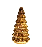 Anna's Collection Kerstboompje glas metallic brons met verlichting - Ø 9,5 x H 18,5 cm