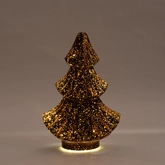 Anna's Collection Kerstboompje glas metallic brons met verlichting - D 15,5 x H 24 cm - afbeelding 3