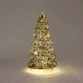 Anna's Collection Kerstboompje glas metallic goud met verlichting - D 9,5 x H 18,5 cm - afbeelding 3
