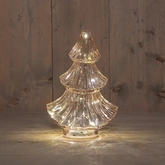 Anna's Collection Kerstboompje glas roze met verlichting - D 15,5 x H 24 cm - afbeelding 2