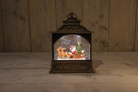 Anna's Collection Lantaarn kerstman - B22xD8xH29cm - afbeelding 3