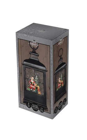 Anna's Collection Lantaarn kerstman - H27cm Zwart - afbeelding 2