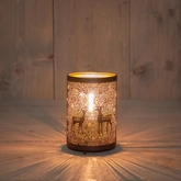 Anna's Collection Lantaarn rendieren LED - B8,5xH13cm Zwart met goud - afbeelding 2