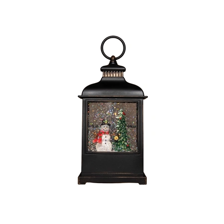 Anna's Collection Lantaarn sneeuwpop - H27cm Zwart - afbeelding 4