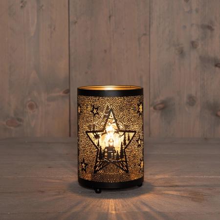 Anna's Collection Lantaarn ster - H16xB10,5cm Zwart - afbeelding 2