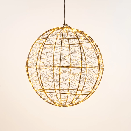 Anna's Collection LED-bal metaal classic warm - 300 lampjes - flashfunctie - Ø 25 cm