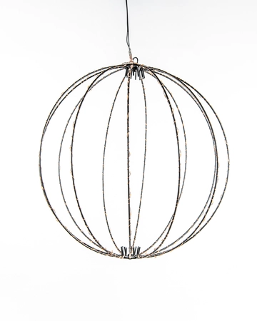 Anna's Collection LED-bal metaal zwart classic warm - 216 lampjes, waarvan 24 met flash - Ø 50 cm