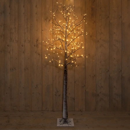 Anna's Collection LED-berkenboom met sneeuw 204 lampjes - H200cm Classic warm - afbeelding 2