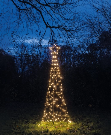 Anna's Collection LED-boom met ster op paal - classic warm - 236 lampjes - Ø 70 x H 200 cm