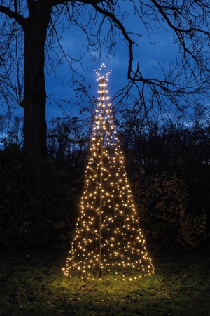 Anna's Collection LED-boom met ster op paal - classic warm - 480 lampjes - Ø 100 x H 320 cm