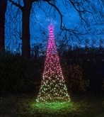 Anna's Collection LED-boom met ster op paal - RGB - 480 lampjes - Ø 100 x H 320 cm
