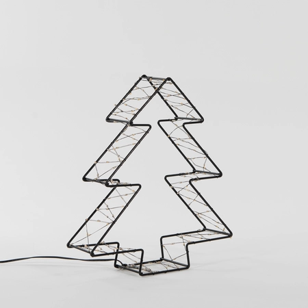 Anna's Collection LED-boom metaal zwart classic warm - 200 lampjes - B 26 x D 6 cm