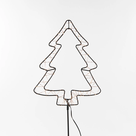 Anna's Collection LED-boom op steker zwart - classic warm - 40 lampjes - B 24 x H 100 cm