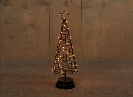 Anna's Collection LED-boom zwart classic warm - 45 lampjes - H 36 cm