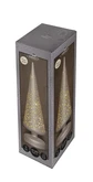 Anna's Collection LED-boompje glas sterrenmotief - H30cm Champagne - afbeelding 2