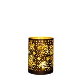 Anna's Collection LED-cilinder glas - H12xD9cm Bruin - afbeelding 4