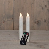 Anna's Collection LED-dinerkaarsen bewegende vlam - H18cm Parel 2 stuks - afbeelding 3