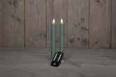 Anna's Collection LED-dinerkaarsen bewegende vlam - H23cm Jade 2 stuks - afbeelding 3