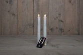 Anna's Collection LED-dinerkaarsen bewegende vlam - H23cm Parel 2 stuks - afbeelding 3