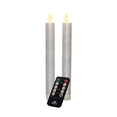 Anna's Collection LED-dinerkaarsen bewegende vlam - H23cm Parel 2 stuks - afbeelding 1
