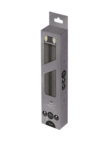 Anna's Collection LED-dinerkaarsen bewegende vlam - H23cm Taupe 2 stuks - afbeelding 2