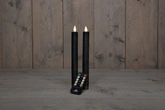 Anna's Collection LED-dinerkaarsen bewegende vlam - H23cm Zwart 2 stuks - afbeelding 3