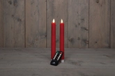 Anna's Collection LED-dinerkaarsen rustiek - H23cm Rood 2 stuks - afbeelding 3