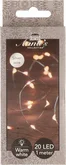 Draadverlichting 20 LED 1 meter zilver warm wit