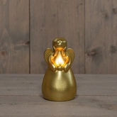 Anna's Collection LED-kaars engel - D8,5xH14,5cm Goud - afbeelding 3