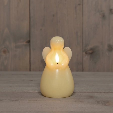 Anna's Collection LED-kaars engel - D8,5xH14,5cm Ivoor - afbeelding 3