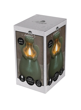 Anna's Collection LED-kaars engel - D8,5xH14,5cm Jade - afbeelding 2