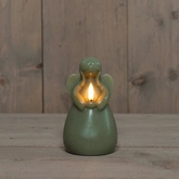 Anna's Collection LED-kaars engel - D8,5xH14,5cm Jade - afbeelding 3