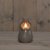 Anna's Collection LED-kaars engel - D8,5xH14,5cm Taupe - afbeelding 3