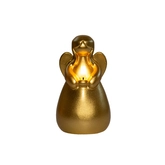Anna's Collection LED-kaars engel met 3D-vlam goud - H 14,5 x Ø 8,5 cm