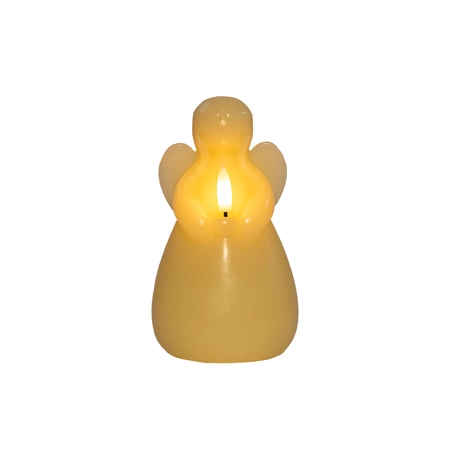 Anna's Collection LED-kaars engel met 3D-vlam ivoor - H 14,5 x Ø 8,5 cm