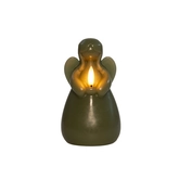 Anna's Collection LED-kaars engel met 3D-vlam jade - H 14,5 x Ø 8,5 cm