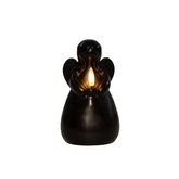Anna's Collection LED-kaars engel met 3D-vlam zwart - H 14,5 x Ø 8,5 cm
