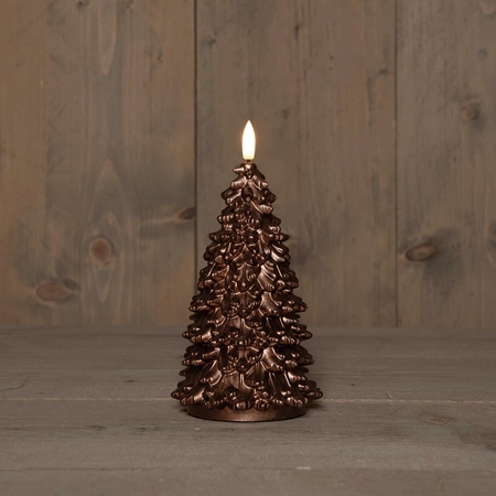 Anna's Collection LED-kaars kerstboom - D9,5xH20cm Brons - afbeelding 3
