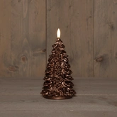 Anna's Collection LED-kaars kerstboom - D9,5xH20cm Brons - afbeelding 3