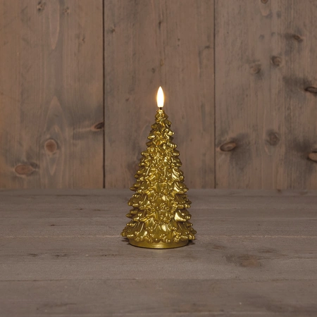 Anna's Collection LED-kaars kerstboom - D9,5xH20cm Goud - afbeelding 3