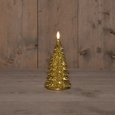 Anna's Collection LED-kaars kerstboom - D9,5xH20cm Goud - afbeelding 3