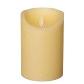 Anna's Collection LED-kaars rustiek met bewegende vlam ivoor - H 15 x Ø 10 cm