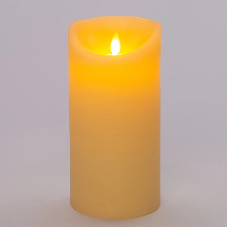 Anna's Collection LED-kaars rustiek met bewegende vlam ivoor - H 20 x D 10 cm - afbeelding 3